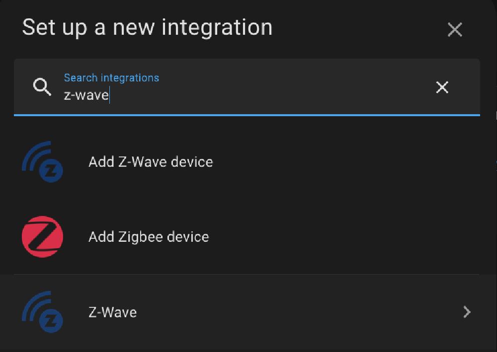 install the z-wave integration again