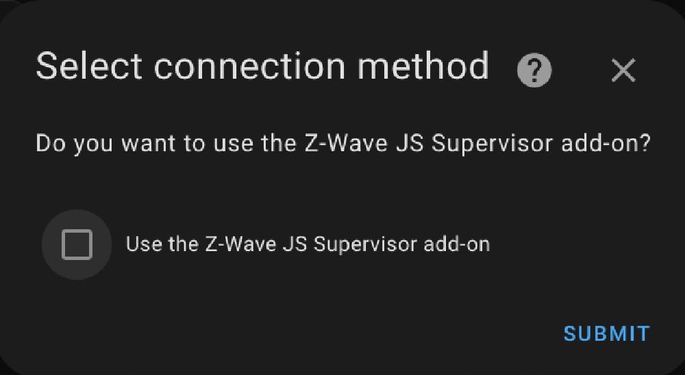 un-check use z-wave supervisor add-on